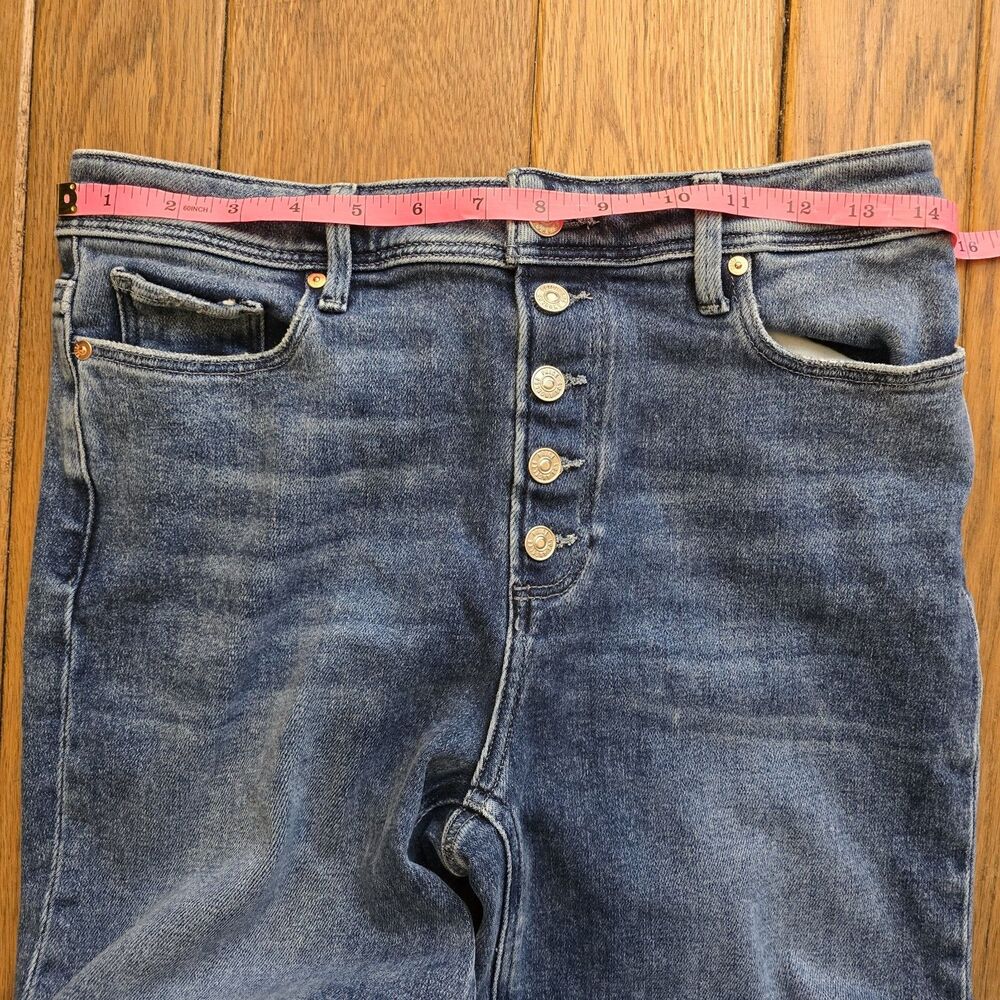 Paige Cindy High Rise Straight Leg Jeans Ankle Length Exposed Button Fly Size 29 - Picture 7 of 10